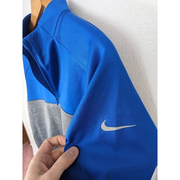 Nike EA Sports 1/4 Zip Dri Fit Long Sleeve Blue Grey Men's Size Medium Pullover - Picture 5 of 9